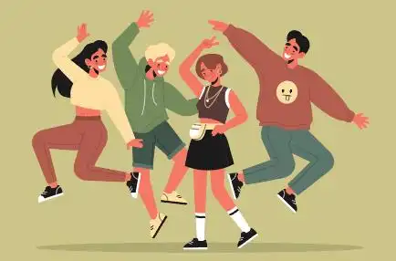 卡通创意朋友玩耍人物矢量素材