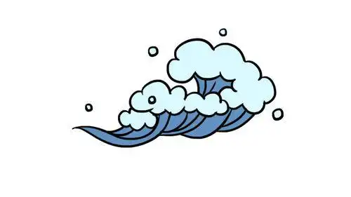 浪花的简笔画颜色
