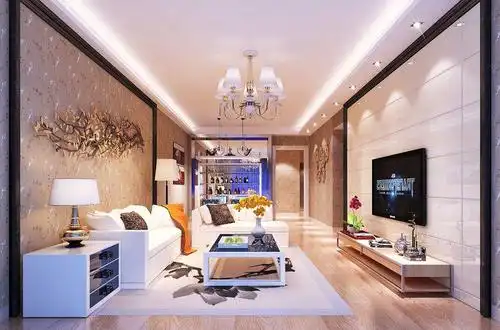 现代简约三居室客厅吊顶装修效果图大全