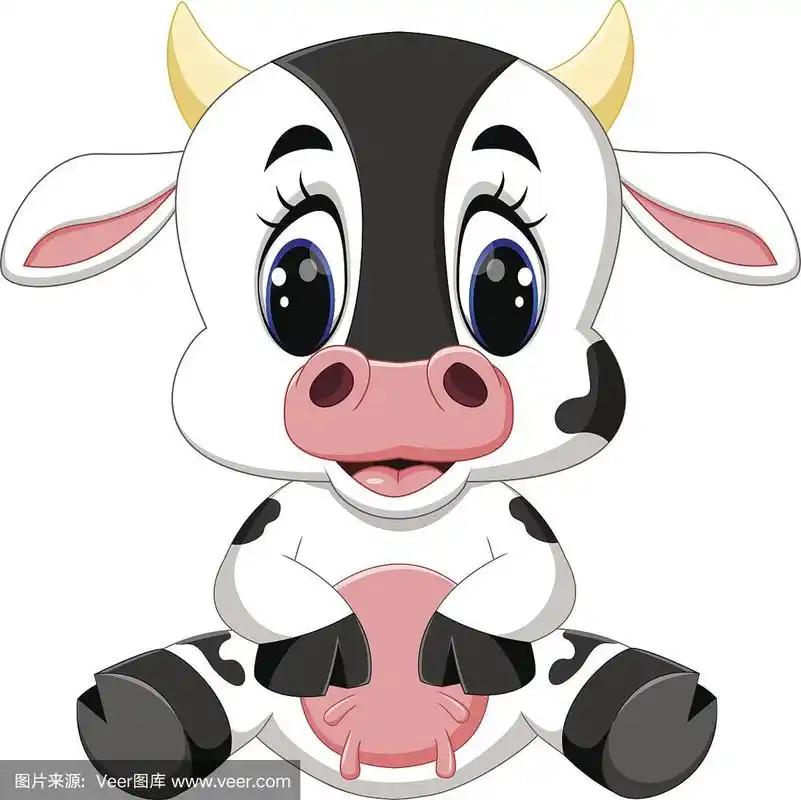 可爱的小牛卡通