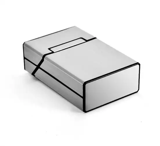 防汗男士烟盒创意个性金属香菸盒保护套超薄盒子商务可定制黑拉丝e3