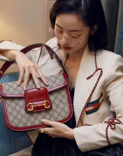 倪妮同款gucci古驰1955马衔扣手袋单肩包手拎包602204红色马鞍包真假