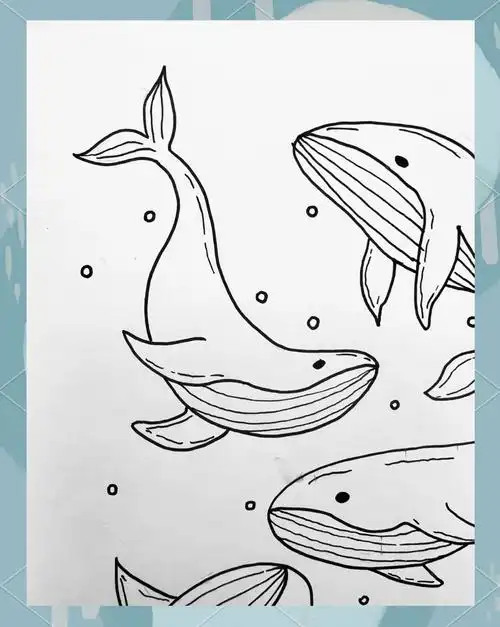 🐋探索深海:蓝鲸的简笔画之旅🎨