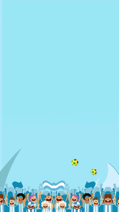 卡通全民运动清新蓝色h5背景素材