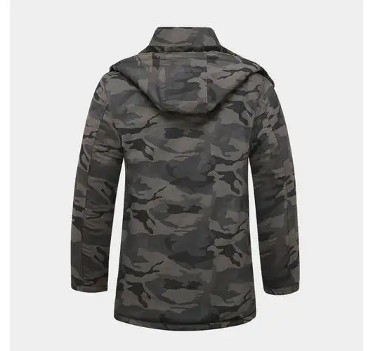 荒漠迷彩服军棉袄冬季加绒加厚棉衣男拆卸款迷彩棉服工作棉袄加肥加大