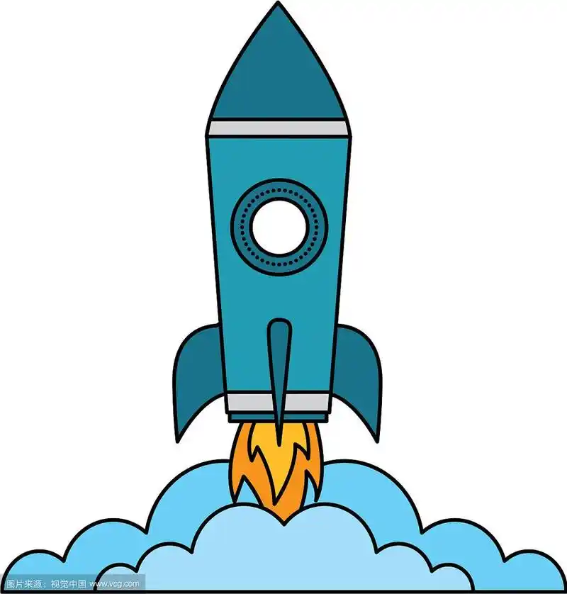 火箭发射启动卡通形象