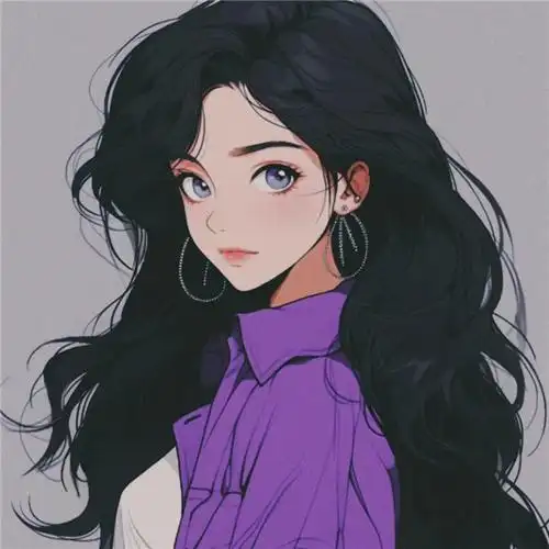 手绘简约长发气质美女头像图片,让人无法抗拒_女生动漫头像_头像屋