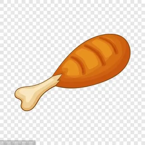 鸡骨头上的肉图标卡通风格