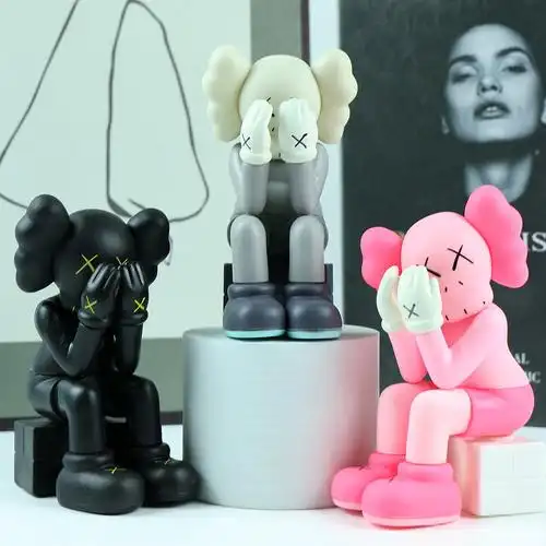 网红kaws考斯手办 ins二次元暴力熊潮流公仔中控台装饰汽车摆件