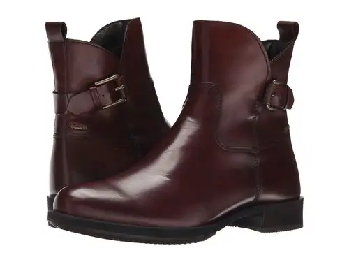 正品代购 ecco爱步女士saunter 真皮防水短靴 棕红色 美国直邮