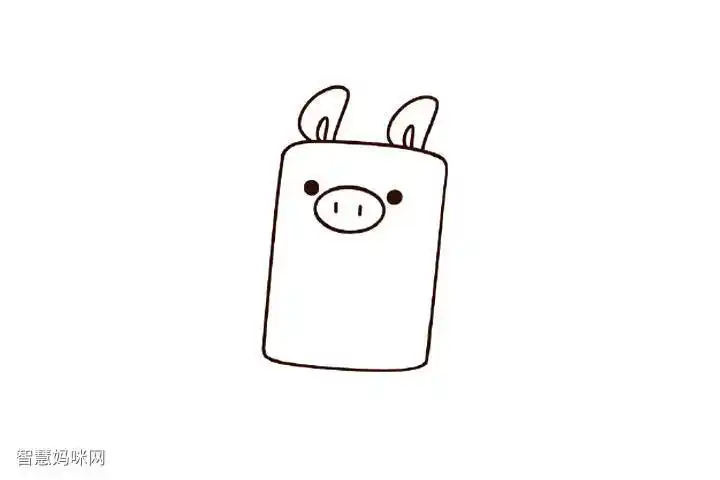 简单矩形画可爱小猪-图2