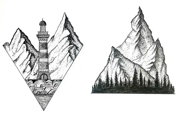 手绘练习--一组黑白小风景|插画|创作习作|哎呀水蜜桃 - 原创作品