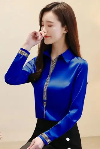 蓝色衬衫女