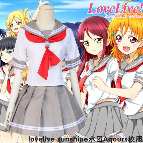 织情lovelivesunshine水团aqours短袖校服水手cosplay女装cosplay女装
