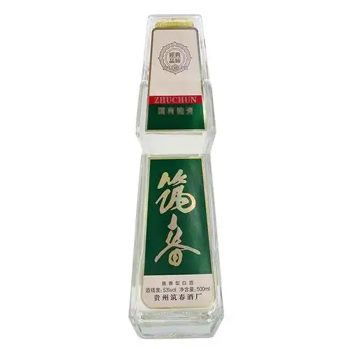 筑春53度筑春酒玻璃瓶复古版酱香型绿标500mlx6瓶