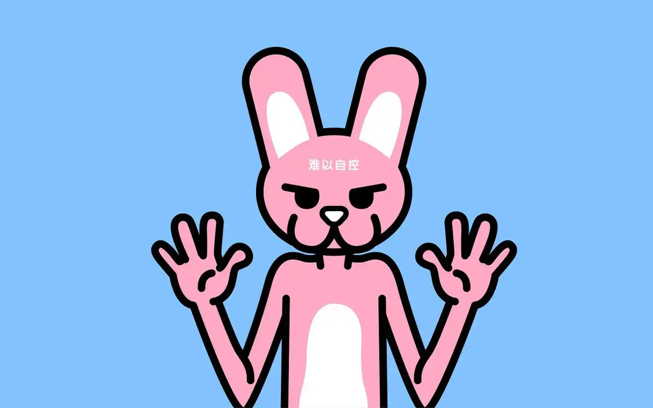 可爱卡通深井兔子创意图片电脑壁纸
