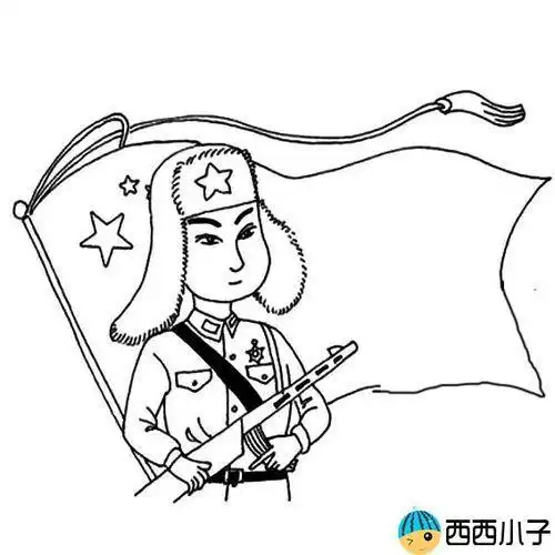 解放军头像简笔画