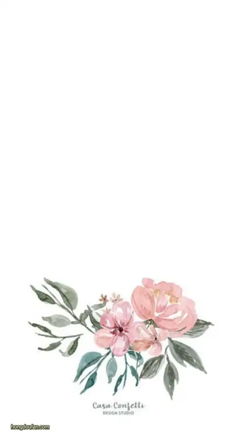 粉红色花朵的空白纸张a4背景图片