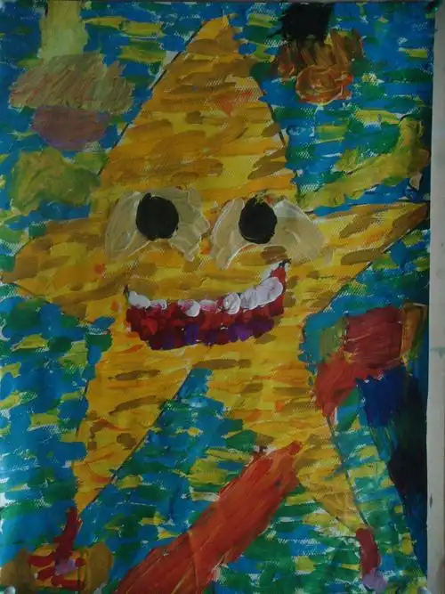 孙泽曦7岁作品水粉画海星