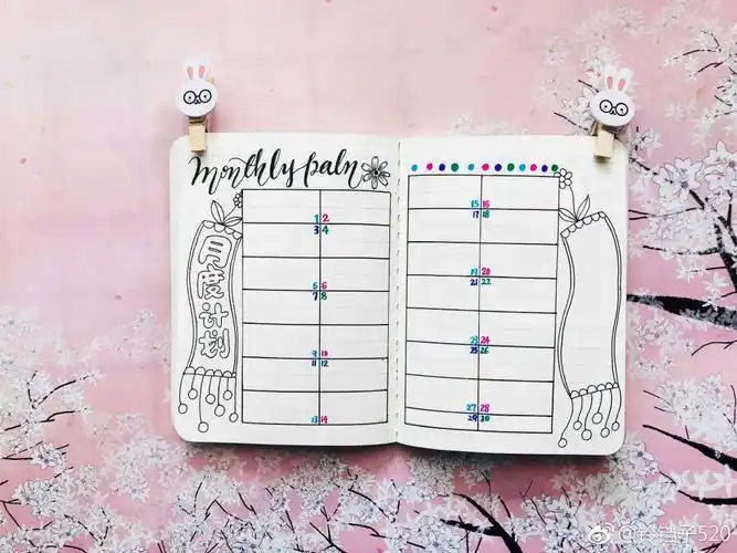 月计划 周计划手帐排版设计.