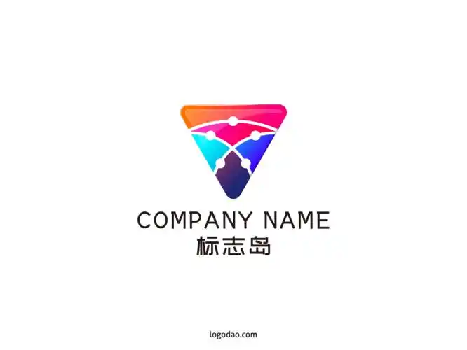 三角形炫彩矢量标志创意logo免费下载