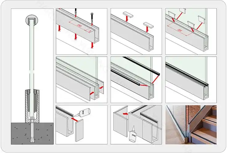 便宜的玻璃栏杆基地鞋阳台栏杆
