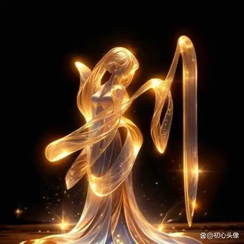 ai姓氏头像,黄色流光美女