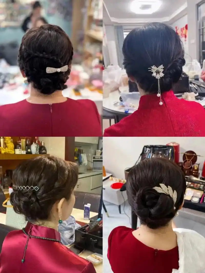 婚礼当天妈妈发型   妈妈婚礼盘发 婚礼当天新娘宝宝造型都是美美的