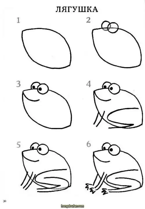 小青蛙简笔画大全-红豆饭小学生简笔画大全