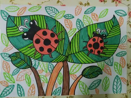 美术:线条画《瓢虫的家》