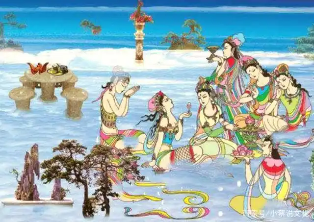 七仙女是西王母,东王公的女儿,在汉代的壁画中,多有七仙女围绕东王公