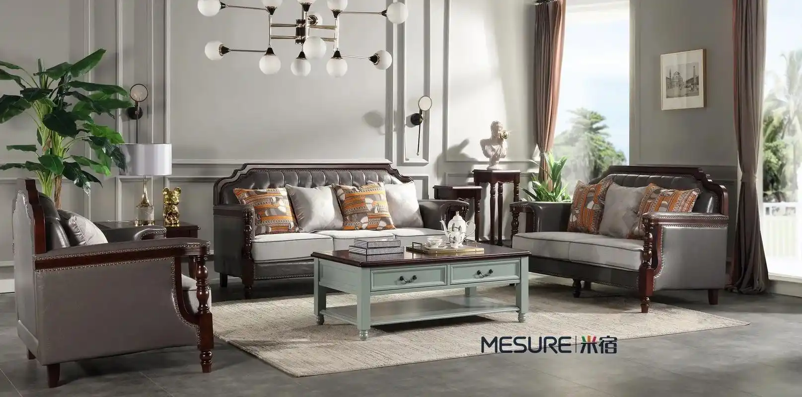 现代美式风格 #客厅沙发 #家居美学 #实木 - 抖音