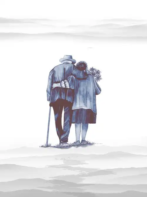 手绘父母背影海报