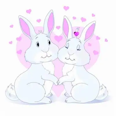 两只兔子图片卡通头像高清微信两只兔子相爱的头像