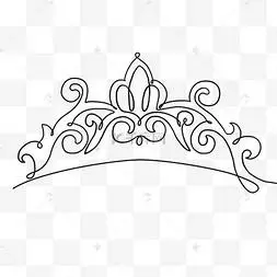 线条勾画公主王冠轮廓