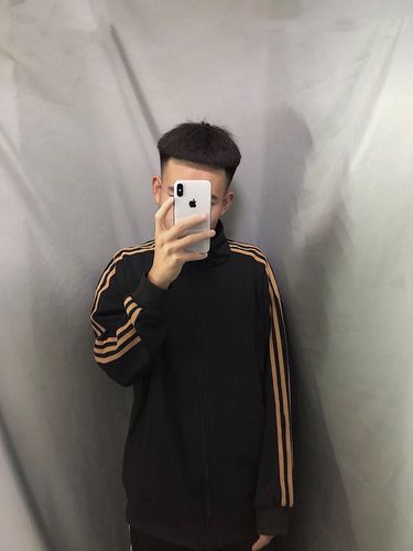 春秋社会人精神小伙三道杠立领外套潮男修身网红同款学生情侣夹克