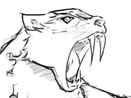 剑齿虎简笔画金刚狼