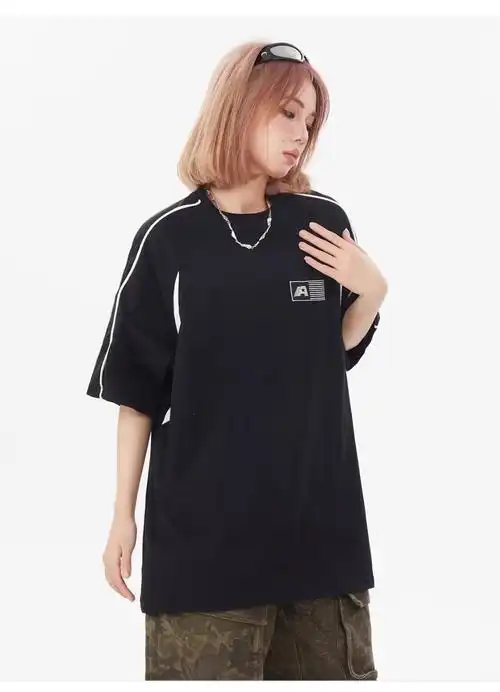 2024爆款t恤短袖夏季女款美式宽松休闲潮牌潮流半袖衣服 - 17网