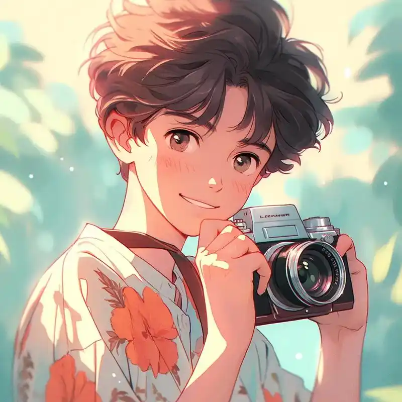 旧漫头像,爱照相的男孩.#优质头像 #动漫头像 #男生头像  - 抖音