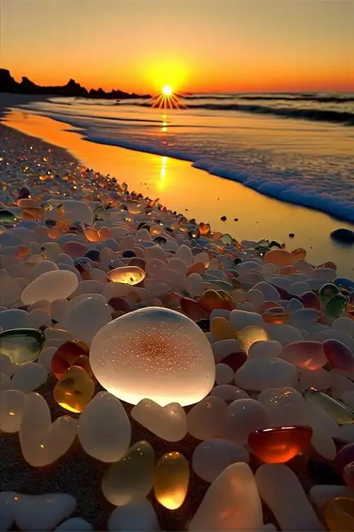 喜欢海边会发光的彩色石头和贝壳吗?超治愈!