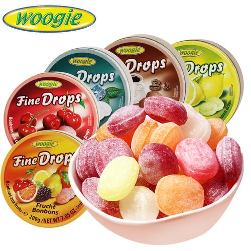 德国进口woogie牌综合水果味糖200g铁盒装水果硬糖喜糖果零食包邮