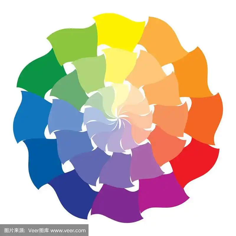 十二种颜色的色轮或色圈