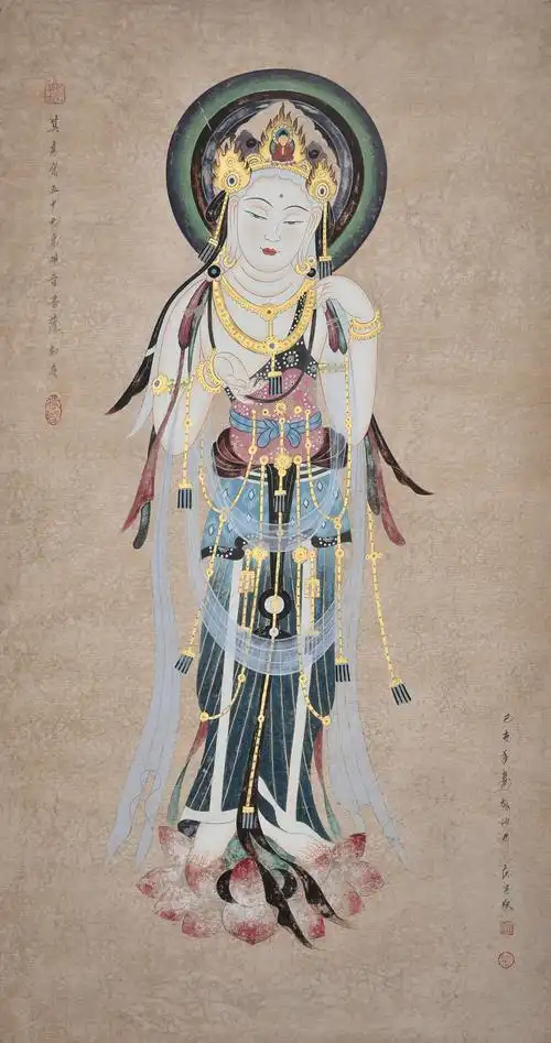 拟古革新 再现华彩 庄生源敦煌壁画鉴赏 写美篇莫高窟323窟 初唐 菩萨