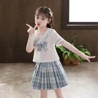 jk制服儿童女童jk制服裙子夏季连衣裙儿童装学院风套装女孩百褶裙夏装