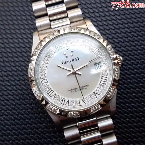 闪亮钻圈】瑞士五星上将自动机械男表【开天窗日历】-au14165534-手表