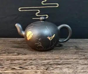 【主播推荐】容山堂宜兴紫砂壶 乌金砂 一粒珠 虞军330c yj157