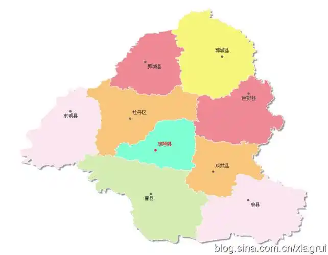 菏泽市分为牡丹区,开发区和高新区.