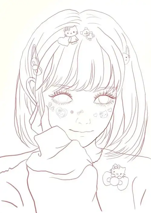 插画短发女孩上色练习