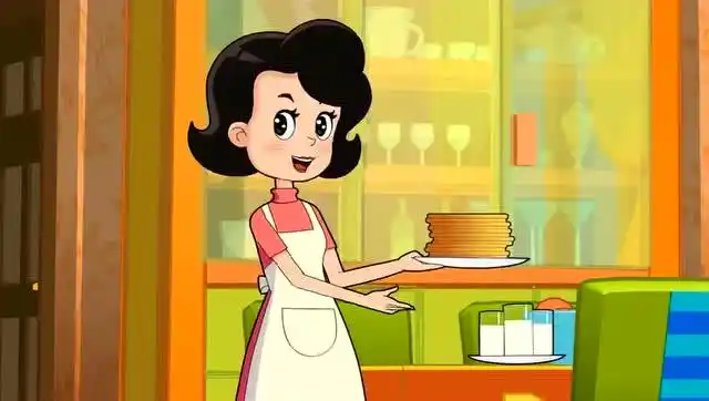 搞笑动画:儿子和爸爸把番茄酱弄在了妈妈的围裙上,围裙妈妈很生气