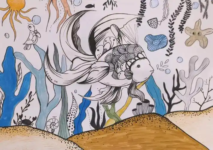 简笔画海底世界